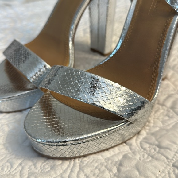 ASOS Shoes | River Island platform heeled sandal in silver - Picture 4 of 8